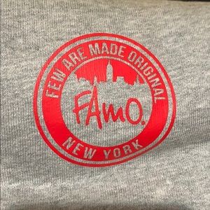 Famo pants grey with red logo